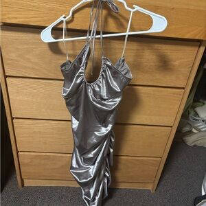 Bear Dance Silver Mini Dress